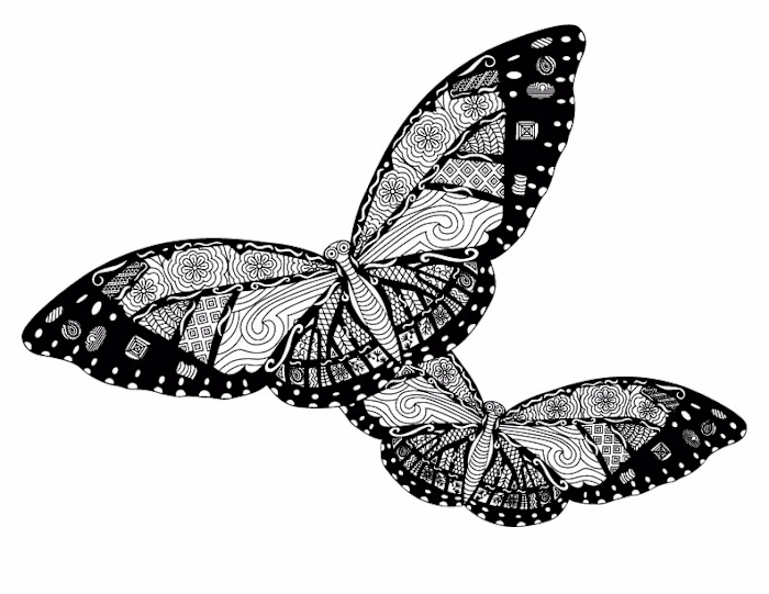 Double Butterfly Coloring Book Page