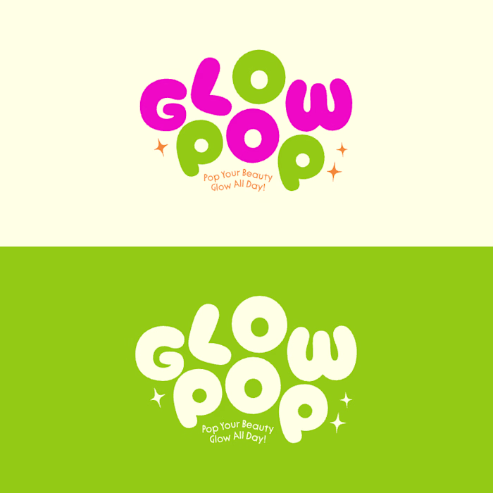 Glowpop Logo design 