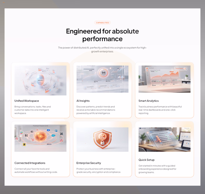 Latest SaaS feature card designs.
Designed