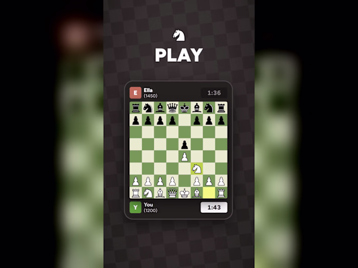 Chess app promo, vertical. A