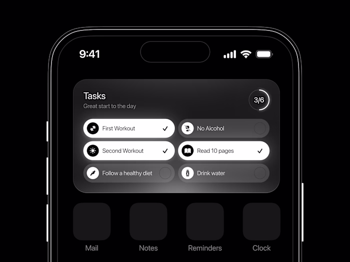 Minimalist Habit Tracker UI Dark Mode App Design