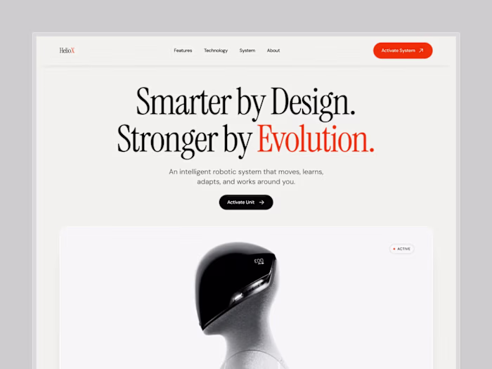 AI Robotic Company Website UIUX Design