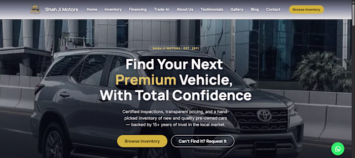 Shah Ji Motors — Business Website