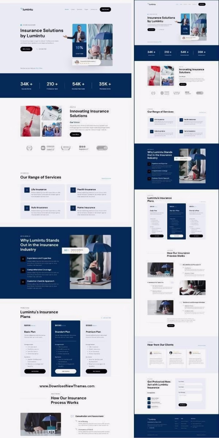 Lumintu Insurance Website – Elementor