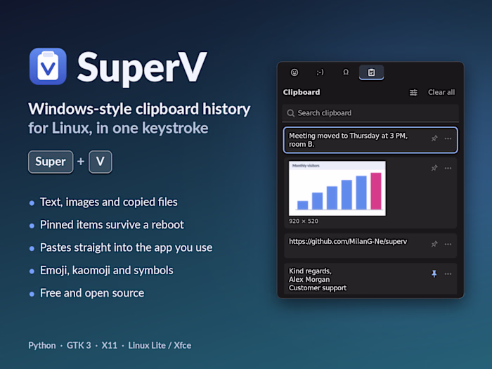 SuperV: Windows-Style Clipboard History App