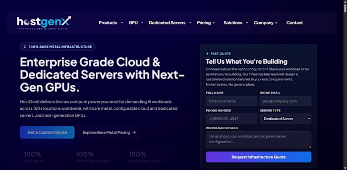 HostGenX – GPU & Dedicated Server Hosting Website
