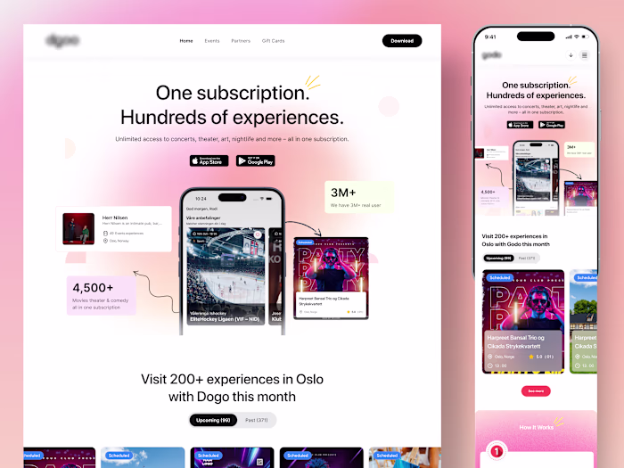 Dgoo – Movie Streaming & Theater Booking App Landing Page