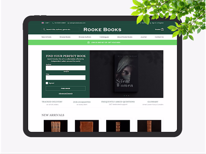 Rooke Books Website Design