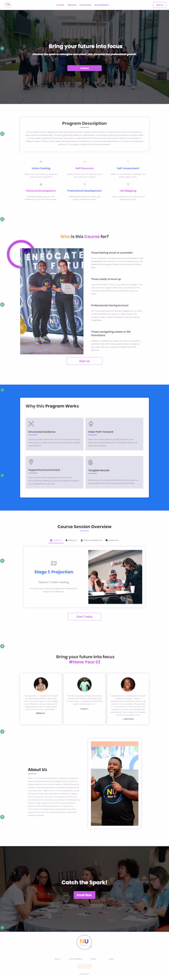 New U Online course sales page
