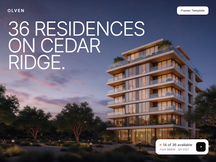 Olven — Residential Development Framer Template