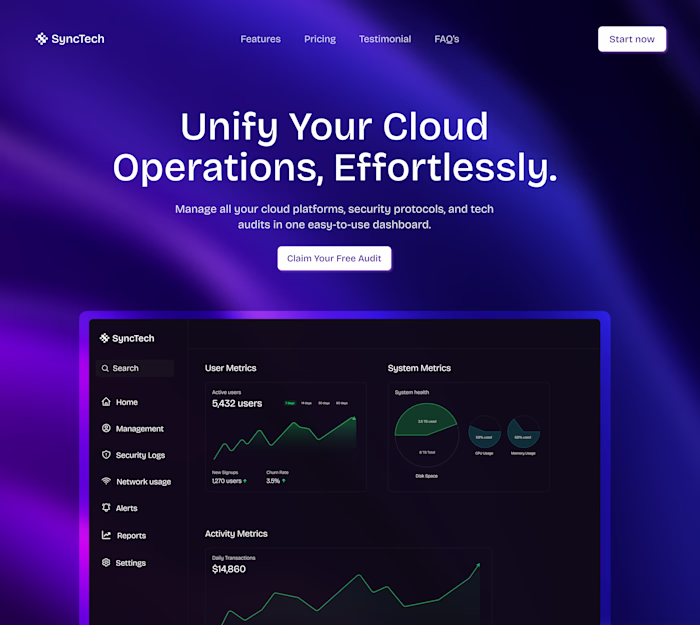 Responsive Landing Page Design for SaaS Brand
