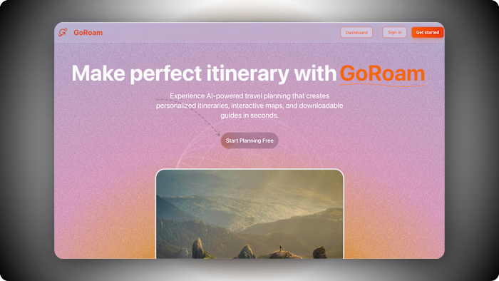 GoRoam – AI-Powered Travel Planning