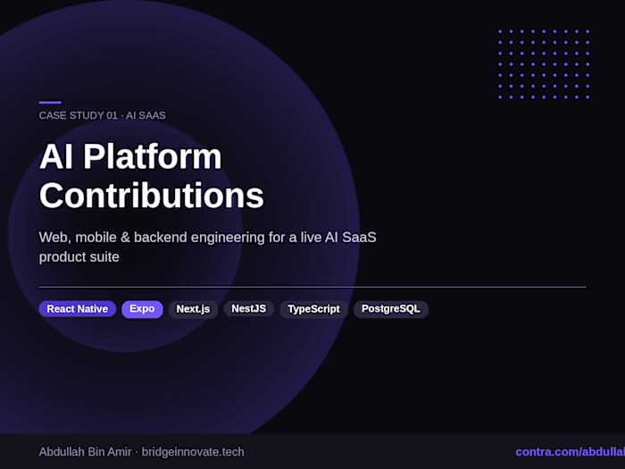 AI SaaS Platform — Web, Mobile & Backend (Onsense AI)