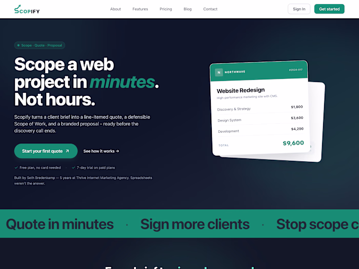 Scopify | Automated scoping and quoting SaaS