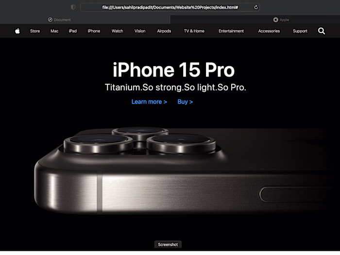 Apple website clone