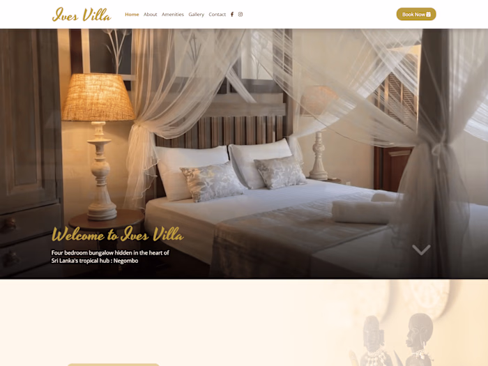 Minimalistic One-Page Website for a Villa in Sri Lanka