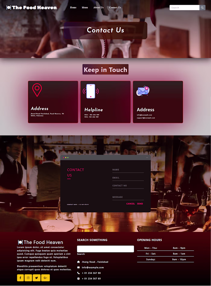 Food Heaven - Front-End Development for a Food Website
