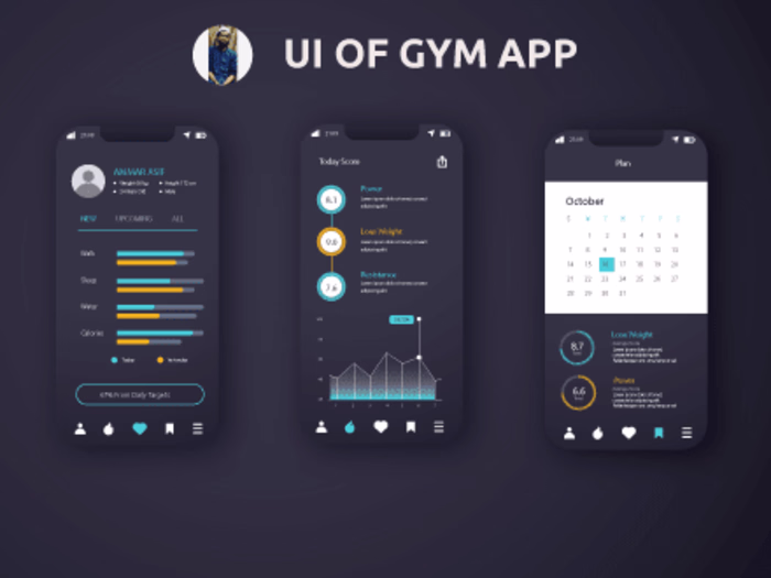 UI/UX Design of GYM APP