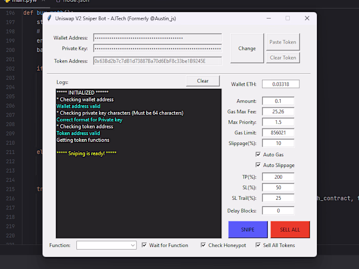 Uniswap/PancakeSwap (Ethereum Blockchain) Liquidity Sniper Bot