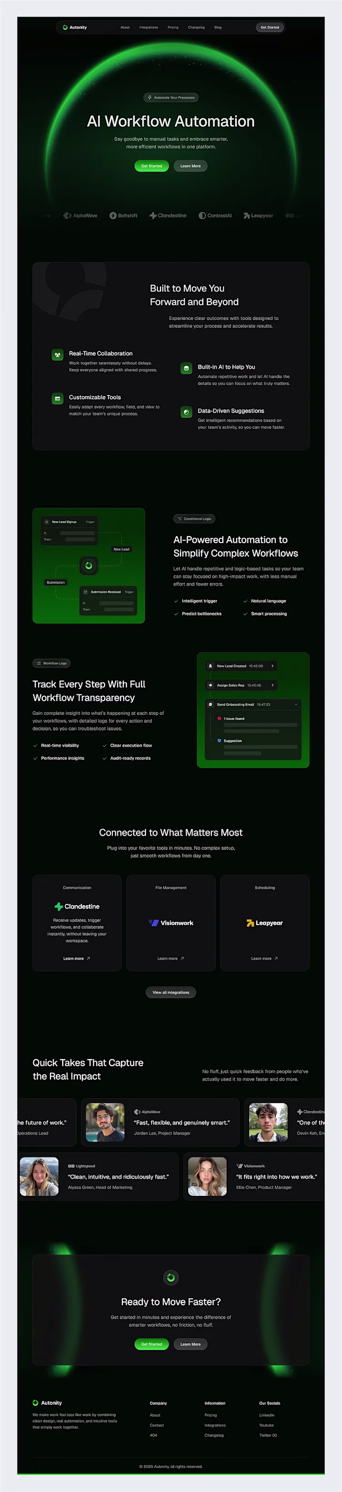 Autonity - AI Automation Landing Page