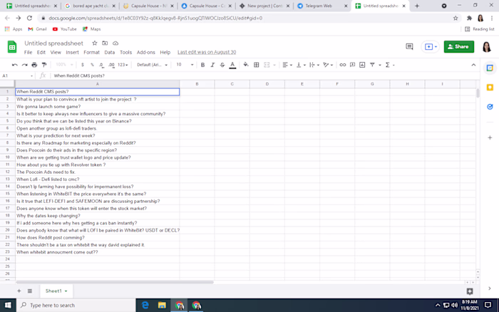 Compiling AMA Questions 