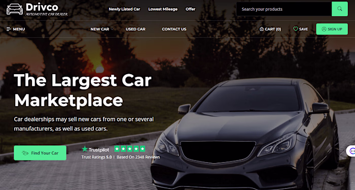 I will design Car dealership website, Car rental website for you