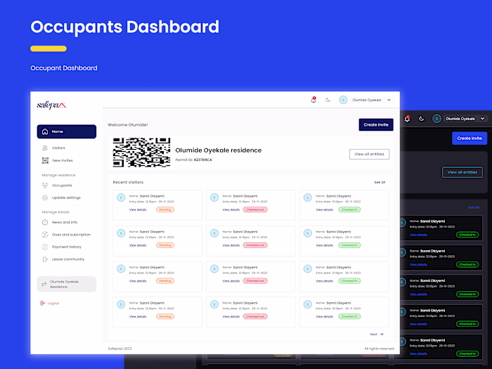 Visitor management web app