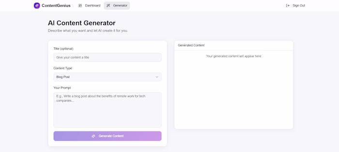 Developed an AI-powered web application