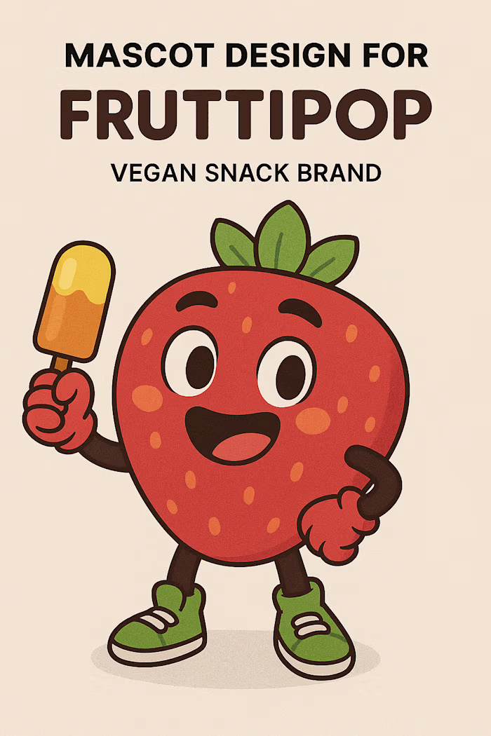Mascot Design for "FruttiPop" – Vegan Snack Brand