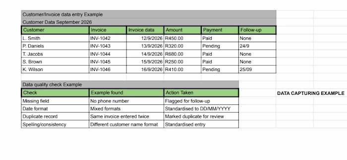 DATA CAPTURING EXAMPLE