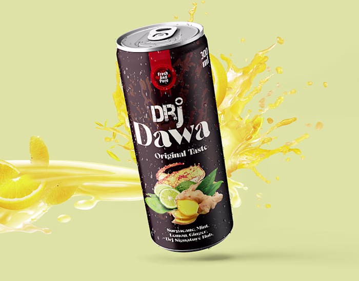Dr.J cold pressed tea mockup on Behance