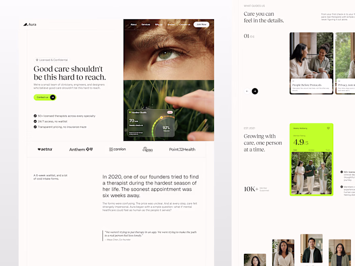 Aura About Us Page Redesign