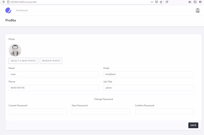 Laravel custom profile page with Fortify and Livewire