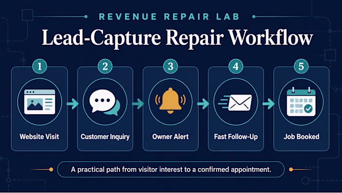Lead-Capture Repair Workflow: a five-stage