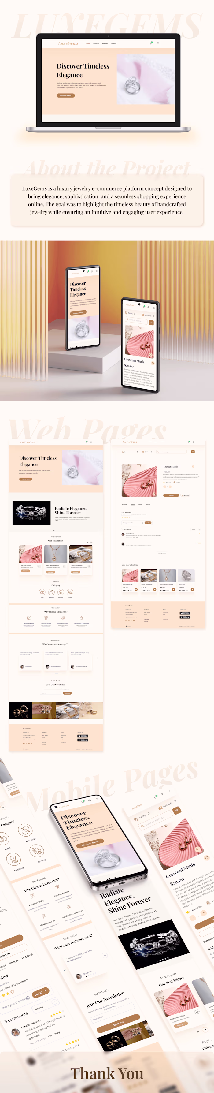 LuxeGems – Jewelry E-Commerce Website Design