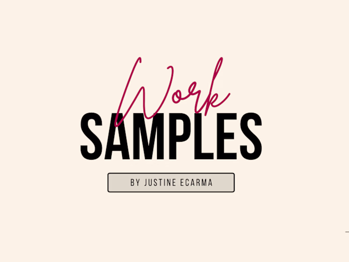 Work Samples - Justine Ecarma