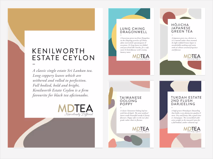 Label design for Single Origin Tea Range