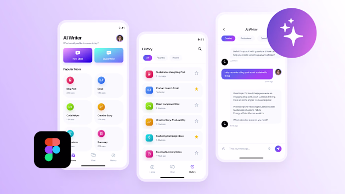 AI Writing App UI Design