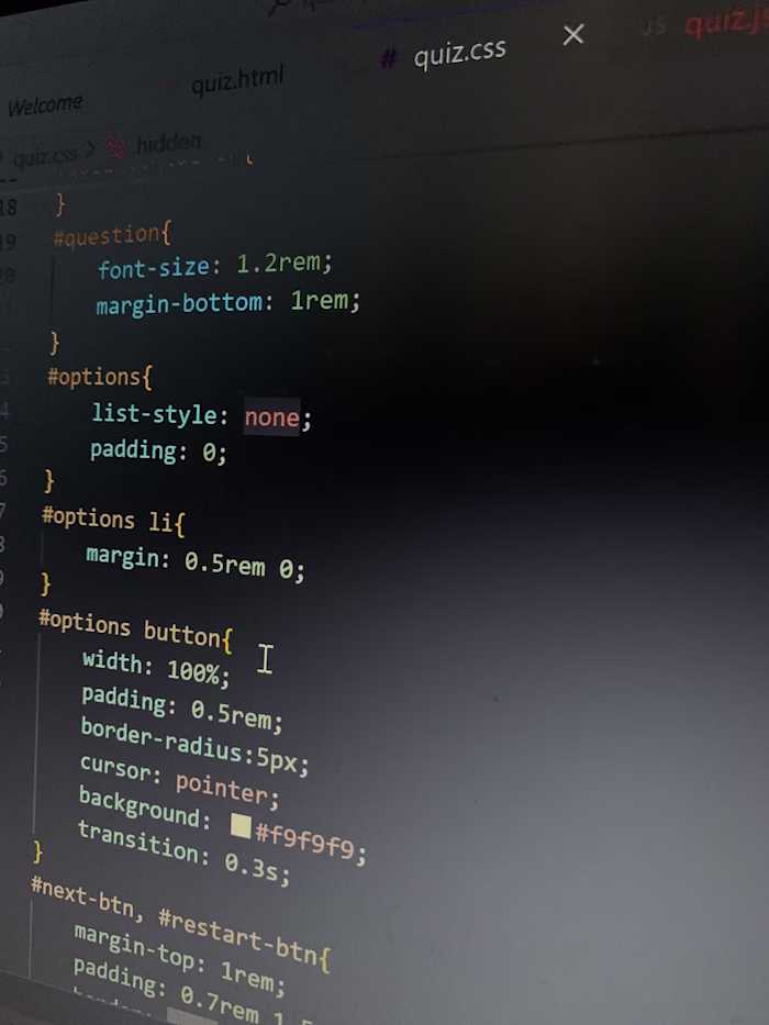 A responsive Quiz App developed