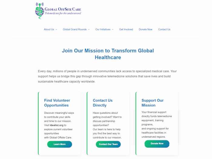 Nonprofit Website Overhaul — Global OffSite Care