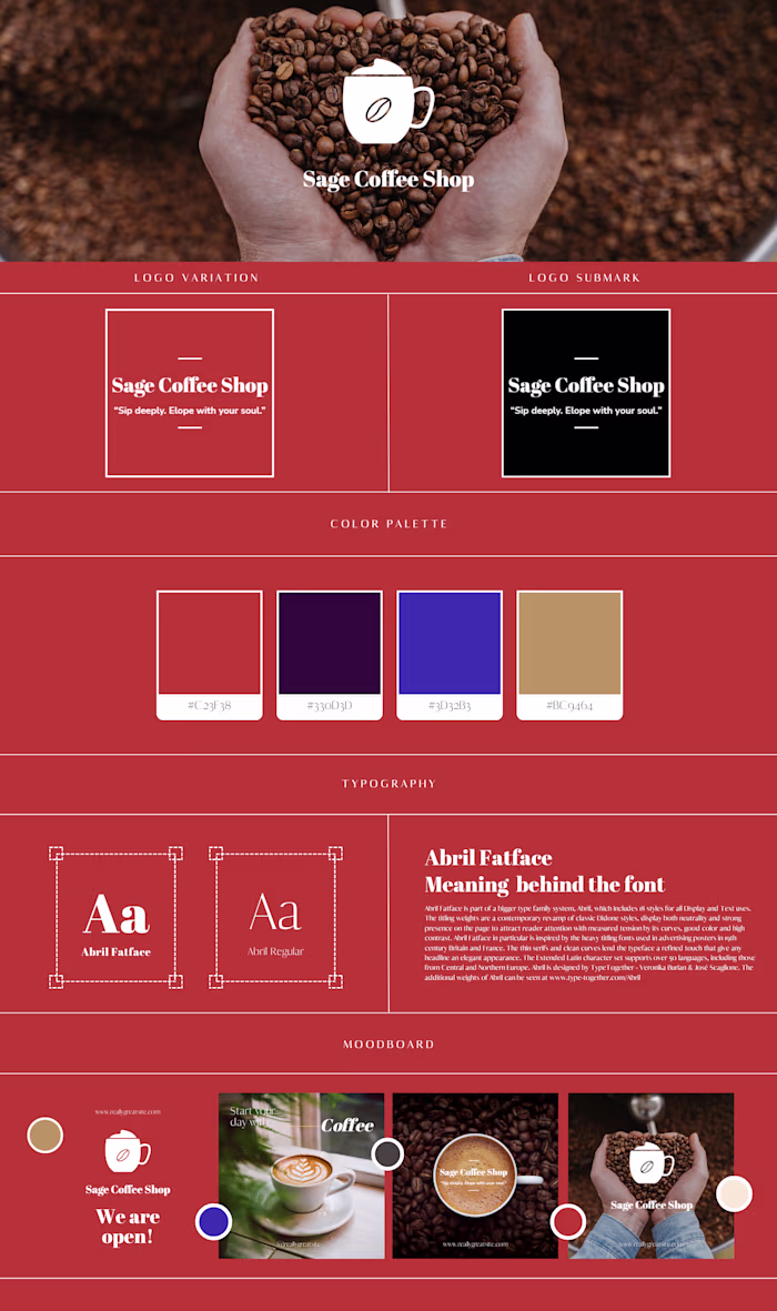 Sage Coffee Shop Brand Kit Design