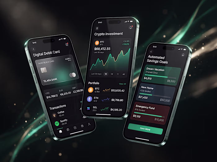 Elara - Fintech & Crypto Mobile App UIUX