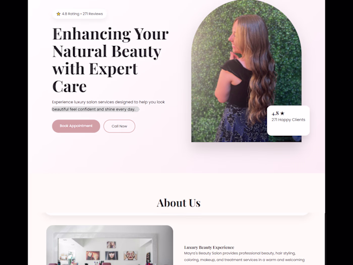 Salon Website UI Design ❤️❤️😍