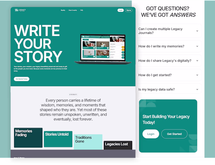 Legacy Building - premium webflow landing page 
