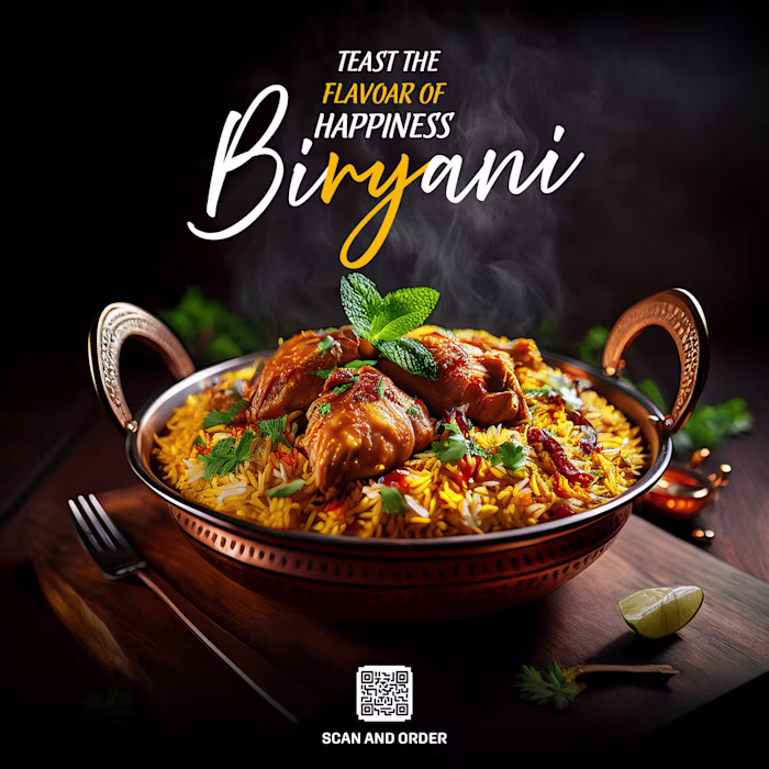  Biryani Social Media Poster Design .