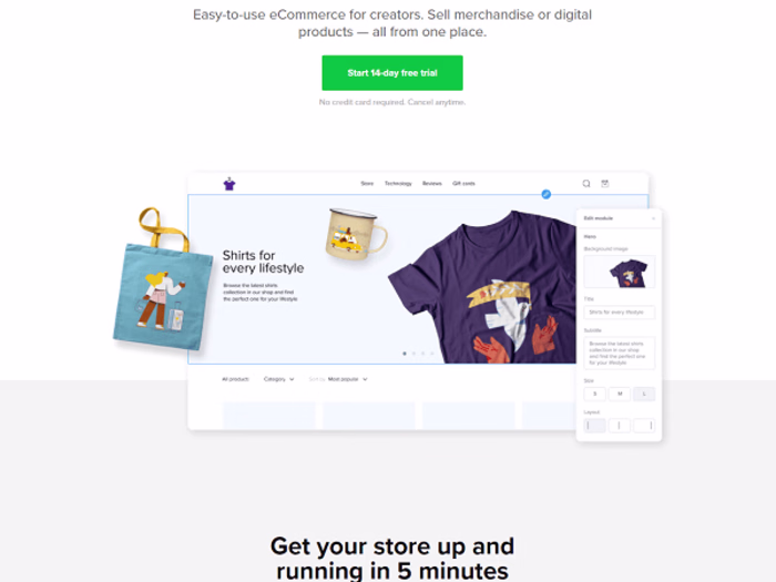 eCommerce website for Sellfy