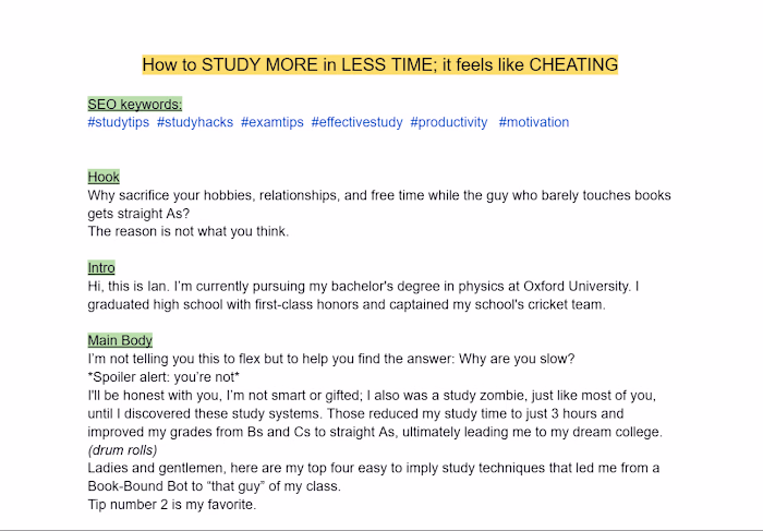 YouTube Script for An Educational Video