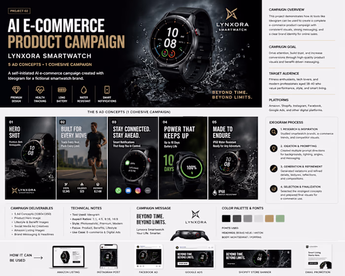 AI E-commerce Product Campaign — Lynxora Smartwatch