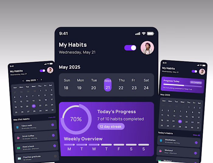 Habit Tracking App Design for Habitz
