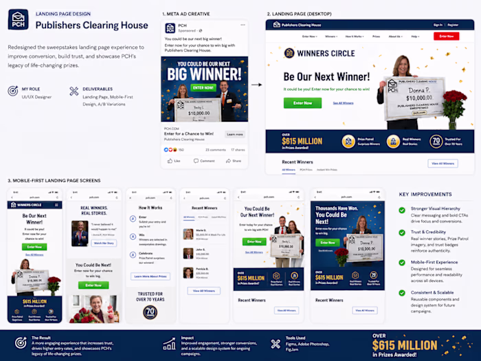 Replo Landing Page Design for Sweepstakes